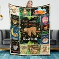 Sloth Blanket Gifts for Girls, Super Warm Soft Cozy Flannel Cute