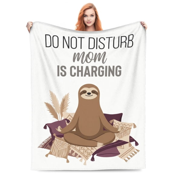Sloth Blanket,Mom is Charging Sloth Blanket, Birthday Gifts for Moms from Daguther Son, Moms Gift for Christmas, Soft Sloth Throws Blanket for Mother 50x40