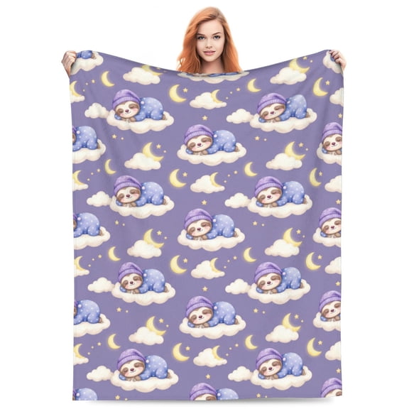Sloth Blanket, Sloth Gifts Birthday Christmas Present, Soft Cozy Lightweight Throw Blanket for Couch Bed Sofa 50x40