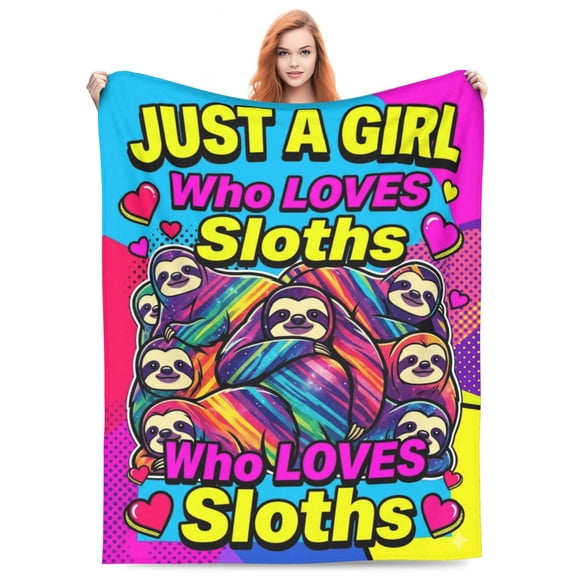 Sloth Blanket, Sloth Gifts for Women, Cozy Soft Throw Blanket for Couch Travel, Christmas Gifts from Daughter Son 50x40