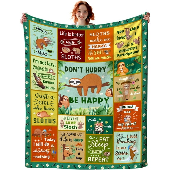 Sloth Blanket Sloth Gifts for Women,Cute Sloths Stuff Throw Blankets Best Christmas Birthday Sloth Gifts for Sloth Lovers Girl Adults Kids Sloth