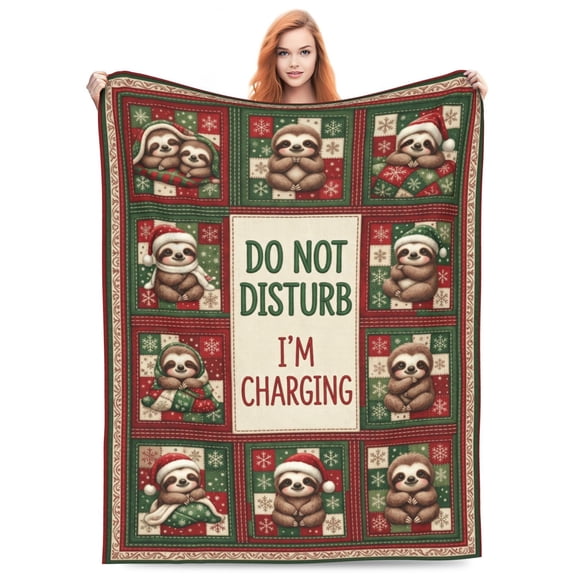 Sloth Blanket, Sloth Throw Blanket for Adult, Printed Sloth Lovers Christmas Gifts, Flannel Soft Blanket for Bed Couch, Room Decor 50x40