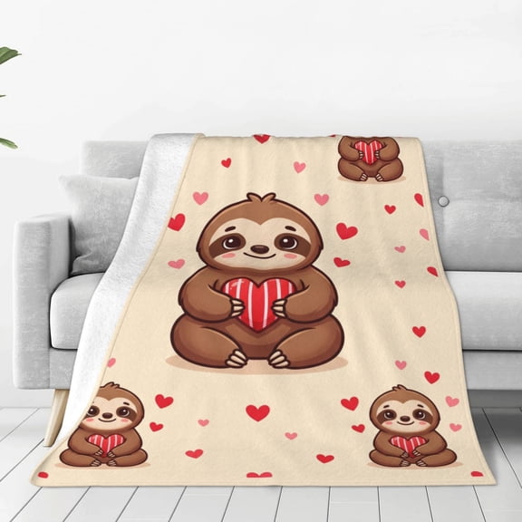 Sloth Blanket, Soft Plush Flannel Animal Throw Blanket, Cozy Warm Blanket for Bedding, Sloth Gifts for Women Adults 50x40