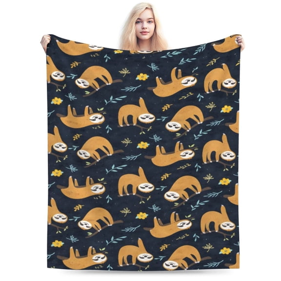 Sloth Blanket for Adults Sloths Printed Throw for Toddlers Boys Girls Soft Cozy Flannel Fleece Blankets 50x40