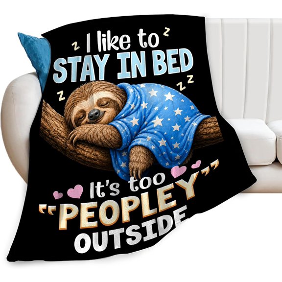 Sloth Blanket with Cute Animal Design for Bed and Couch