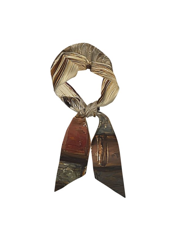 Sloth Bookshelf Books Vintage Satin Scarf Silky Neck Hair Scarf Shawl Wrap, Headband Handbag Accessory