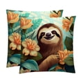 thumbnail image 1 of Sloth Chair Pillow Covers Set of 2 Throw Pillow Decorative Pillows Velvet with Unique Patterns for Various Occasions - Available in 16x16, 18x18, and 20x20 Inches, 1 of 6