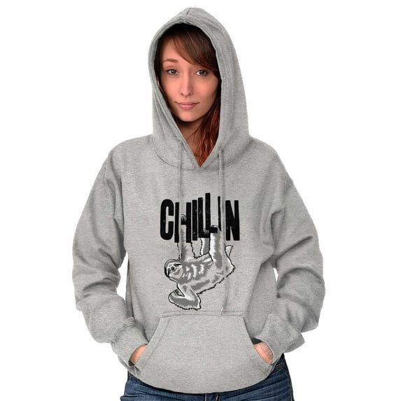 Sloth Chillin Animal Lovers Funny Hoodie Sweatshirt Women Men Brisco Brands S