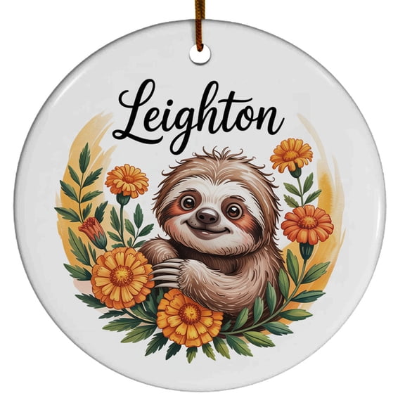 Sloth Christmas Ornament 2025, Baby Sloth Christmas Ornament Hanging Xmas Tree, Custom Name Text Sloths Christmas Ornament Gift