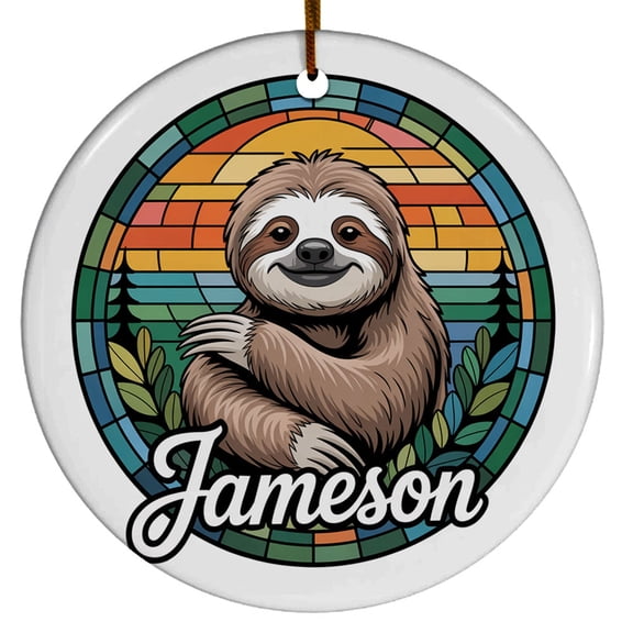 Sloth Christmas Ornament Xmas Tree Decorations Gift, Unique Sloth Christmas Ornament 2025, Customized Name Sloth Animal Christmas Ornaments