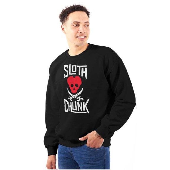Sloth Chunk Pirate Heart 80s Retro Unisex Plus Fleece Graphic Sweatshirt Brisco Brands 5X