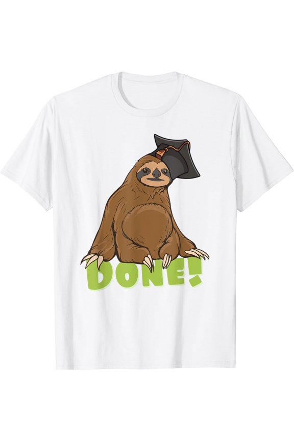 Sloth Class Of 2021 School College Graduation Done T-Shirt