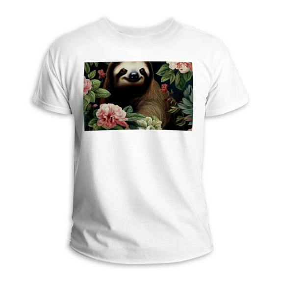 Sloth Classic White 100% Cotton T-Shirt | Men's Casual Tee for Daily Wear - Lightweight & Breathable Fabric - Available in Various Sizes & Colors