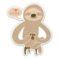 thumbnail image 1 of Sloth Coffee - 3" Vinyl Sticker - For Car Laptop I-Pad Phone Helmet Hard Hat - Waterproof Decal, 1 of 1