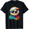 thumbnail image 1 of Sloth Colorful Animal Lover Unisex T-Shirt for Men Women Kids Toddler, 1 of 5
