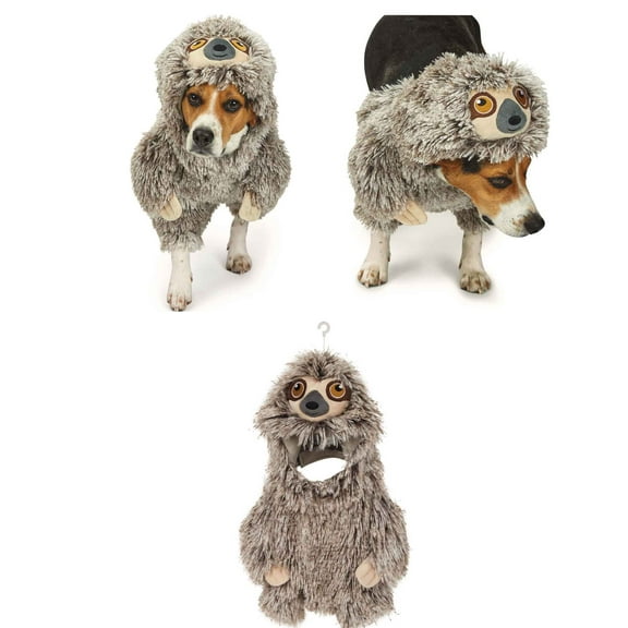 Sloth Costume for Dogs Cute Funny Plush Soft Fuzzy Easy Fit Adorable (Medium)