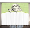 thumbnail image 1 of Ambesonne Sloth Curtains 2 Panel Set, Idle Sloth Abstract Green, 108" x 90", Pistachio Green Black, 1 of 3