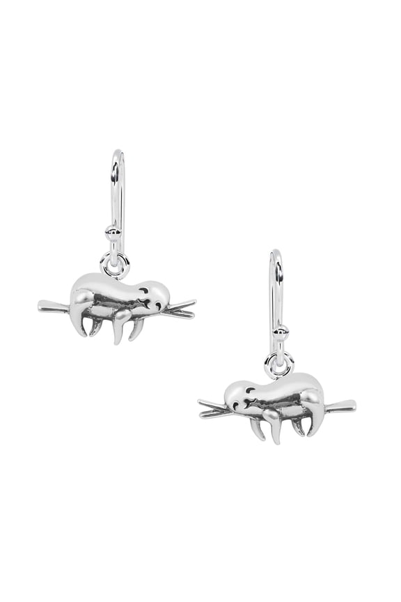 Sloth Cute Earrings in 925 Sterling Silver Dangle Earrings Lightweight Animal Lover Earring