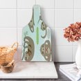 thumbnail image 1 of Sloth Cutting Board, Pattern of Funny Lazy Sloths Hugging Family Romance Love, Decorative Tempered Glass Cutting and Serving Board, Wine Bottle Shape, Pale Brown Grey Green, by Ambesonne, 1 of 1