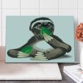 thumbnail image 1 of Sloth Cutting Board, Sluggish Wild Jungle Animal Eating Green Leaves Idle Indolent Fun Character, Decorative Tempered Glass Cutting and Serving Board, Large Size, Umber Ivory Green, by Ambesonne, 1 of 5