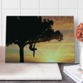 thumbnail image 1 of Sloth Cutting Board, Sunset View at Nature Reserve Exotic Animal Hangs on Big Tree Fauna Jungle, Decorative Tempered Glass Cutting and Serving Board, Large Size, Peach Black Yellow, by Ambesonne, 1 of 1