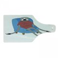 thumbnail image 1 of Sloth Cutting Board, Urban Sloth T-Shirt with Inscription Who Cares Procrastination Laziness Idleness, Tempered Glass Cutting and Serving Board, Wine Bottle Shape, Blue Grey Ruby, by Ambesonne, 1 of 1