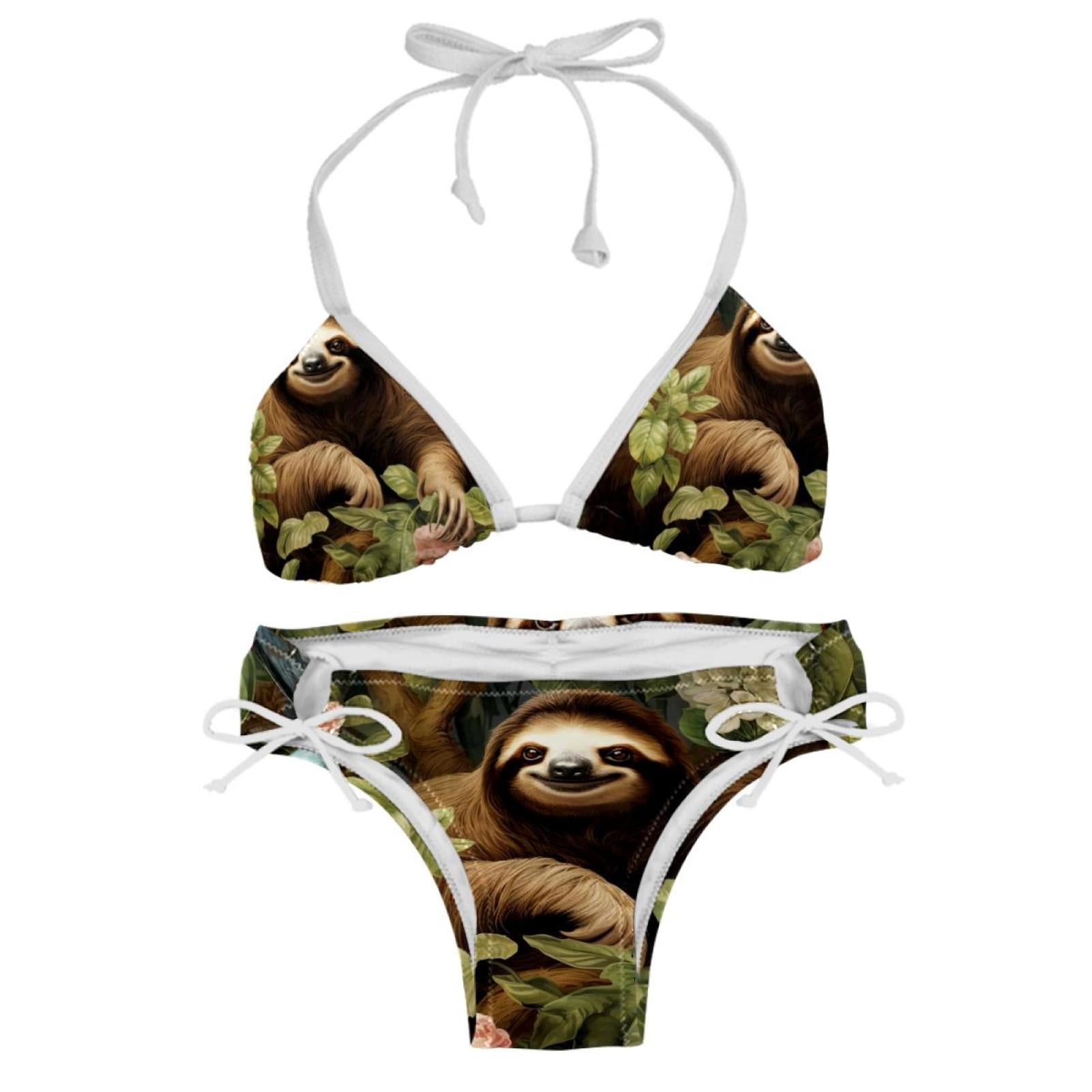 Sloth Detachable Sponge Adjustable Strap Bikini Set - Two-Pack Swim