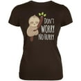 thumbnail image 1 of Sloth Don't Worry No Hurry Cute Baby Juniors Soft T Shirt Brown MD, 1 of 1