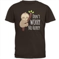 thumbnail image 1 of Sloth Don't Worry No Hurry Cute Baby Mens T Shirt Brown SM, 1 of 1
