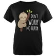 thumbnail image 1 of Sloth Don't Worry No Hurry Cute Baby Womens T Shirt Black SM, 1 of 1