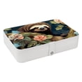 thumbnail image 1 of Sloth Elegant PU Leather Decorative Box Jewelry Organizer with Removable Compartment - Portable Earring Organizer, 1 of 6