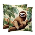 thumbnail image 1 of Sloth Elegant Velvet Throw Pillow Covers and Inserts - Set of 2, Available in 16x16, 18x18, 20x20 Inches for Home Decor, Unique Patterns for Sofa, 1 of 6