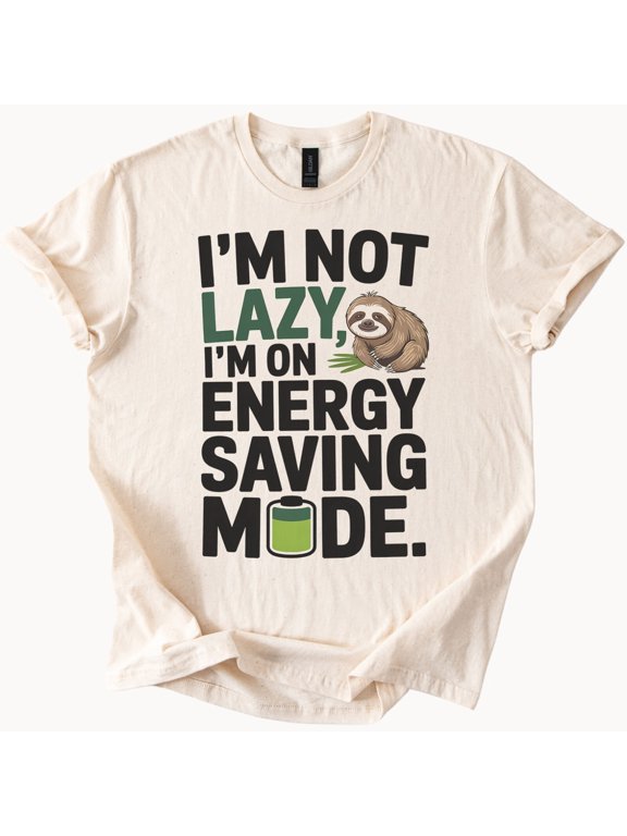 Sloth Energy Saving Mode Graphic T-Shirt