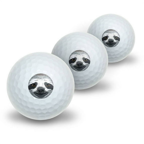 Sloth Face Novelty Golf Balls, 3pk
