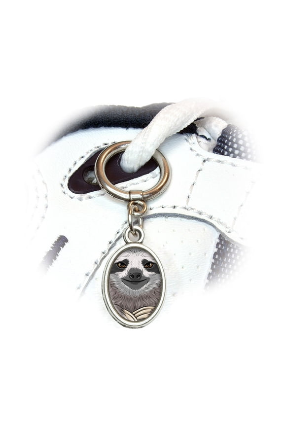 Sloth Face Oval Shoe Charm