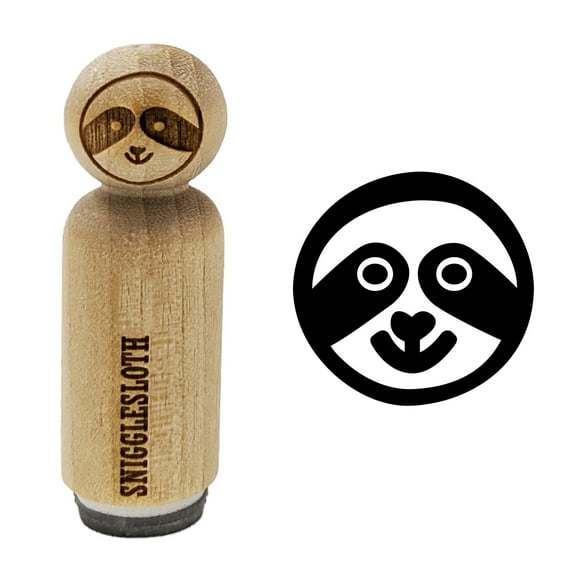 Sloth Face Rubber Stamp for Scrapbooking Crafting Stamping - Mini 1/2 Inch