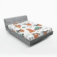 thumbnail image 1 of Sloth Fitted Sheet, Pattern Hand Drawn Sloths on Branches Laziness Mood Words Fun, Decorative Soft Bedding All-round Elastic Pocket, Full Size, Pale Blue Orange Black, by Ambesonne, 1 of 1