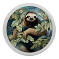thumbnail image 1 of Sloth Fluorescent Drawer Pulls - Round Knobs - Glow-in-the-Dark Door Handles - 4-Pack - Suitable for Cabinets, Wardrobes, Dressers - Furniture Decor with Screws, 1 of 6