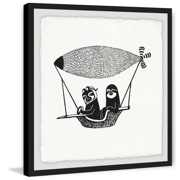 Sloth Flyers Framed Painting Art Print, 24.00" x 1.50"