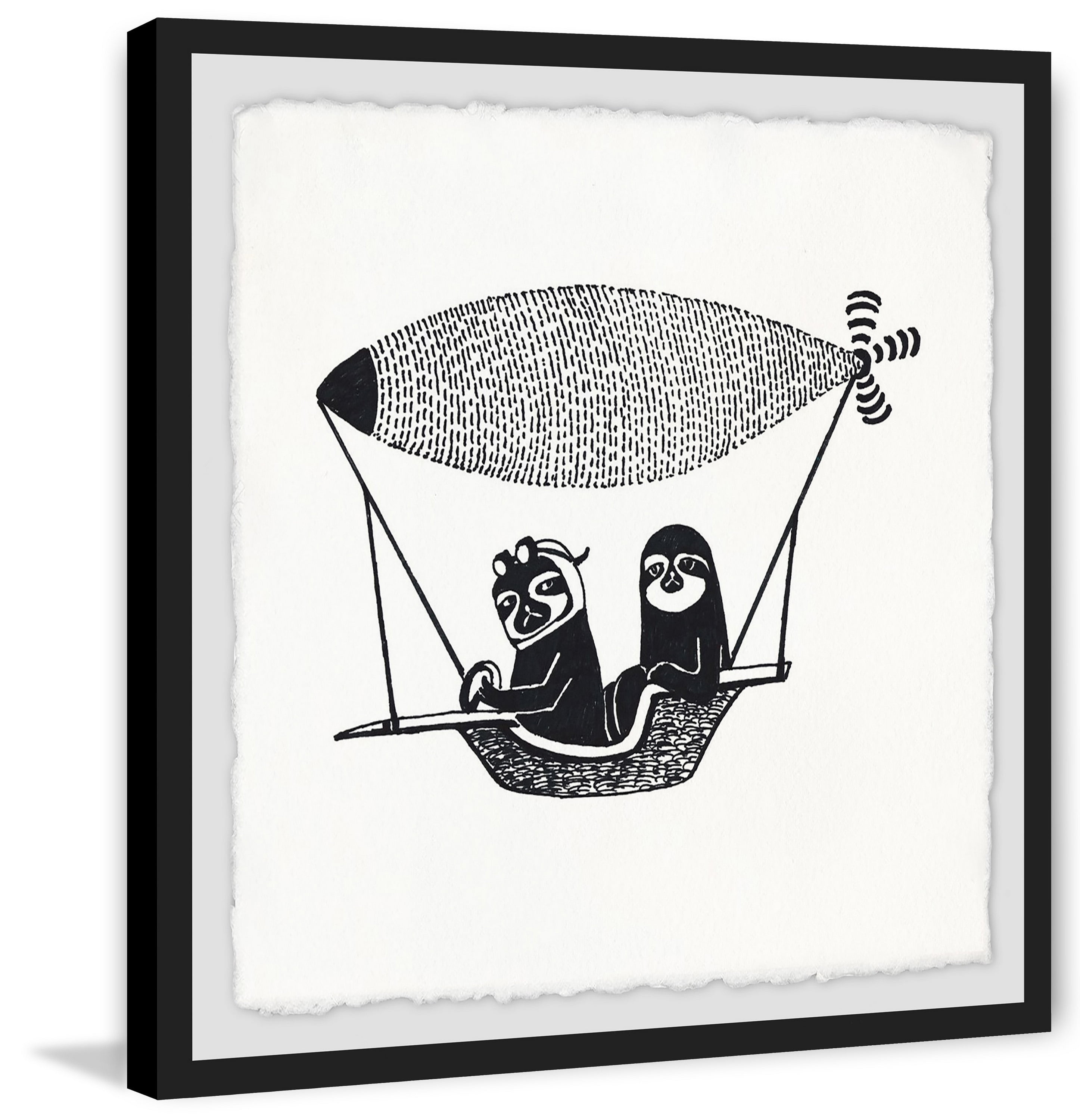 Sloth Flyers Framed Painting Print