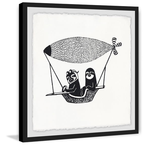 Sloth Flyers Framed Painting Print