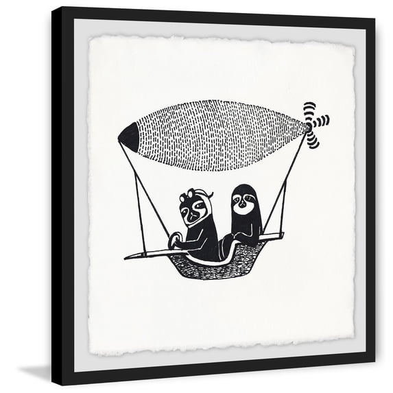 Sloth Flyers Framed Painting Print