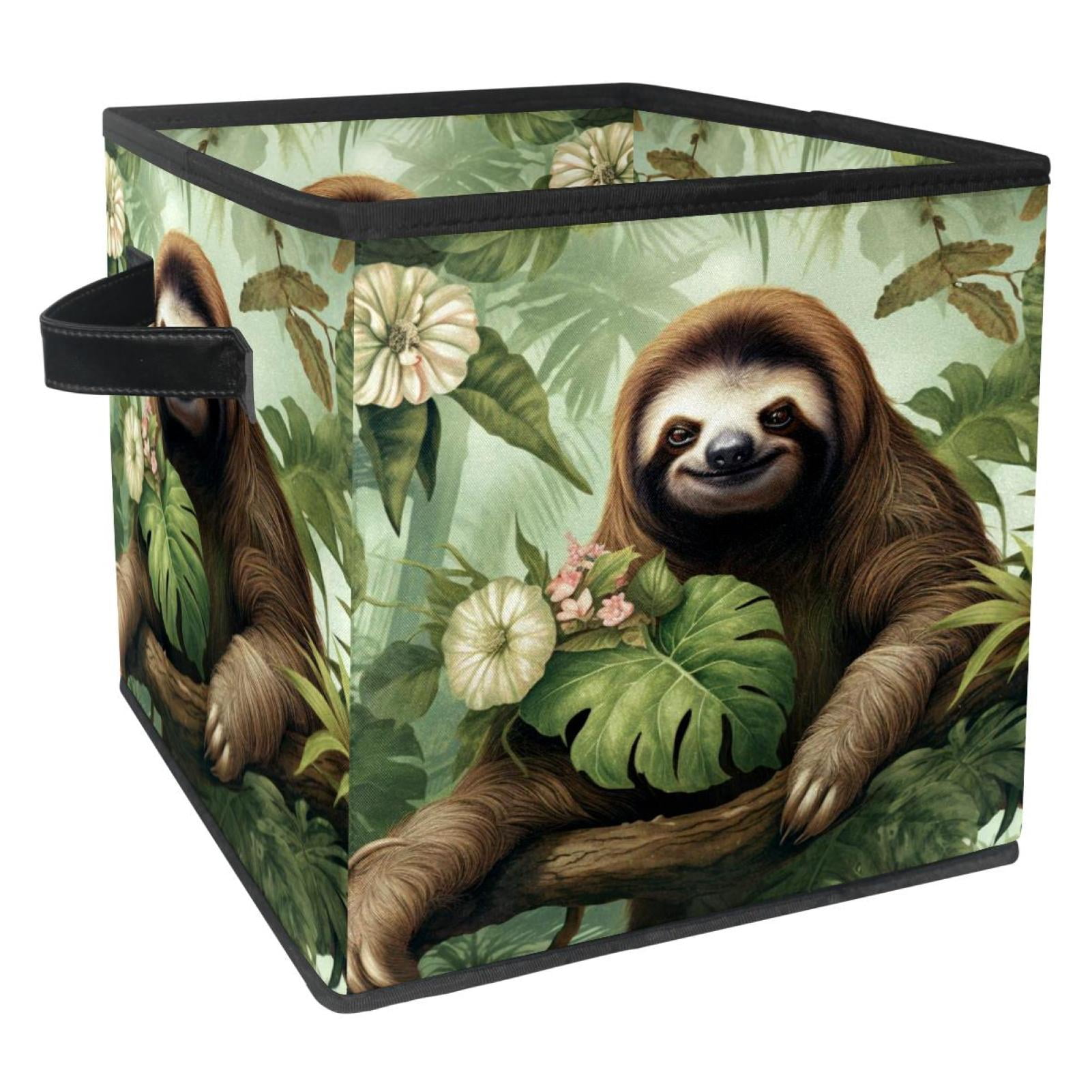 Sloth Foldable Clothes Storage Toy Box Storage Bin with Handle, 10.8 ...
