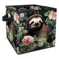 thumbnail image 1 of Sloth Foldable Storage Box with Handle, 10.8"x10.5"x10.6", Large Capacity Organizer Bins, 1 of 6
