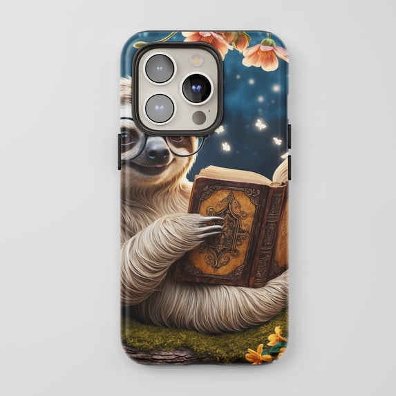 Sloth For All iPhone Series Protective Phone Case Fantasy Art Blue Multi-color