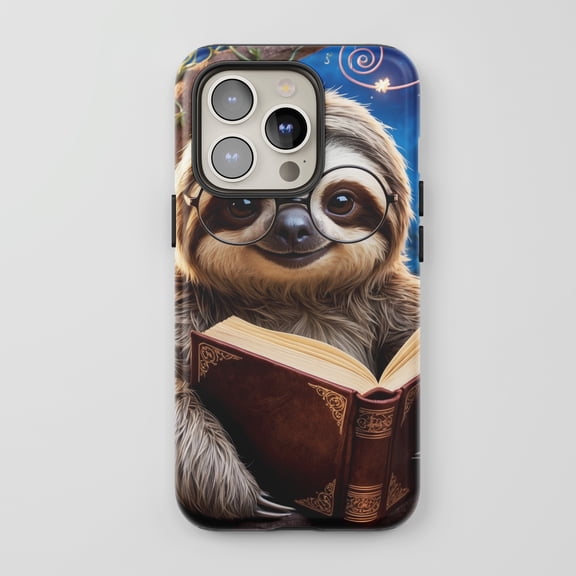 Sloth For All iPhone Series Tough Phone Case Cute Animal Design Blue Brown
