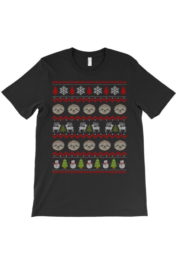 Sloth Funny Christmas Sweater Funny Holiday Animal Graphic T-Shirt G10952, Up to 5XL