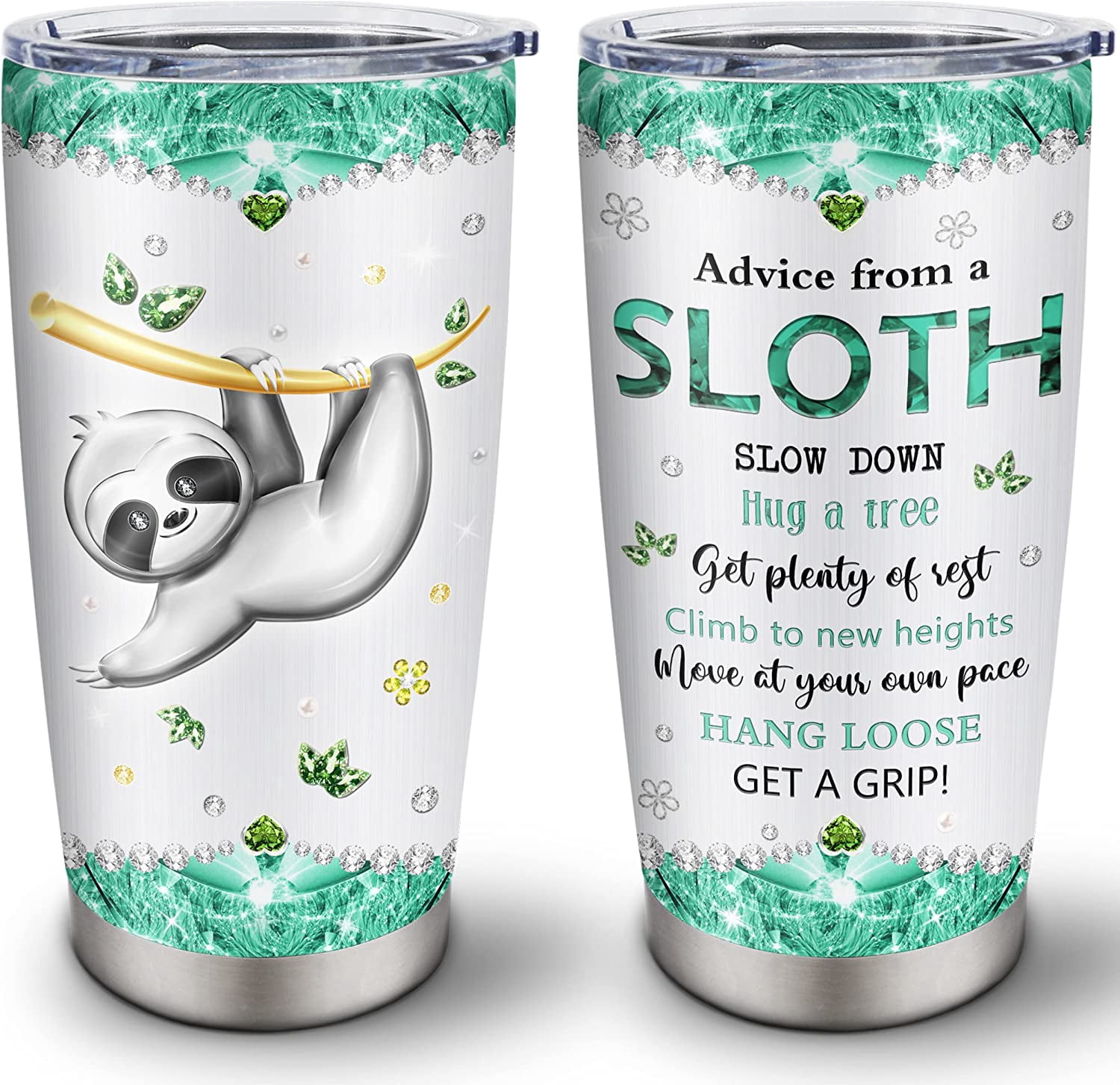 Sloth Glass Tumbler 16oz With Straw | "Not Today" Funny Sunflower Gift For Women, Sloth Lovers - Bamboo Lid 4 thumbnail image
