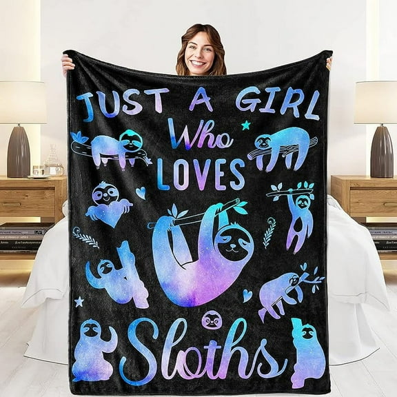 Sloth Gifts for Women Girls - Cozy Soft Sloths Throw Blanket for Men Kids Boys - Christmas Birthday Presents Sloth Stuff Decor for Bedroom Couch Sofa