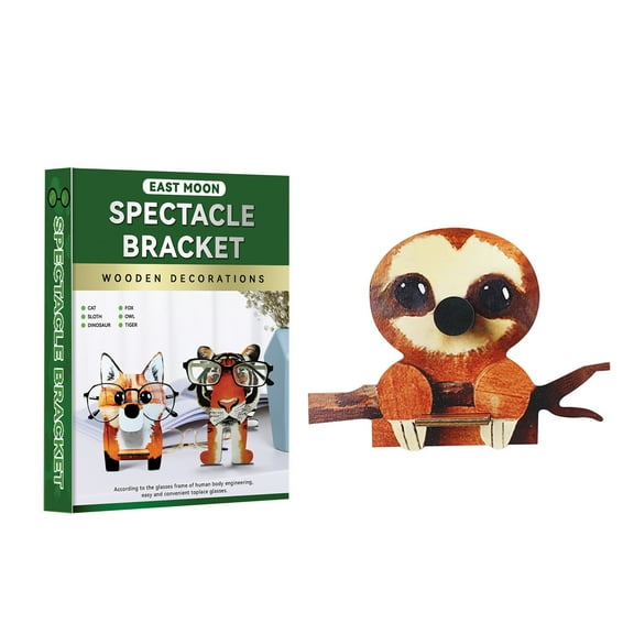 Sloth Glasses Holder Stand, Wooden Sunglasses Stand, Animal Themed Eyeglass Holder, Desk Organizer for Glasses, Hand Carved Wooden Decor, Office Desk Accessory